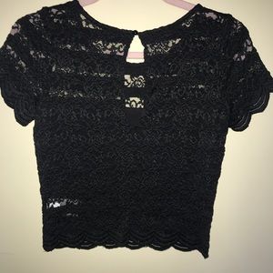 BEBE black laced crop top